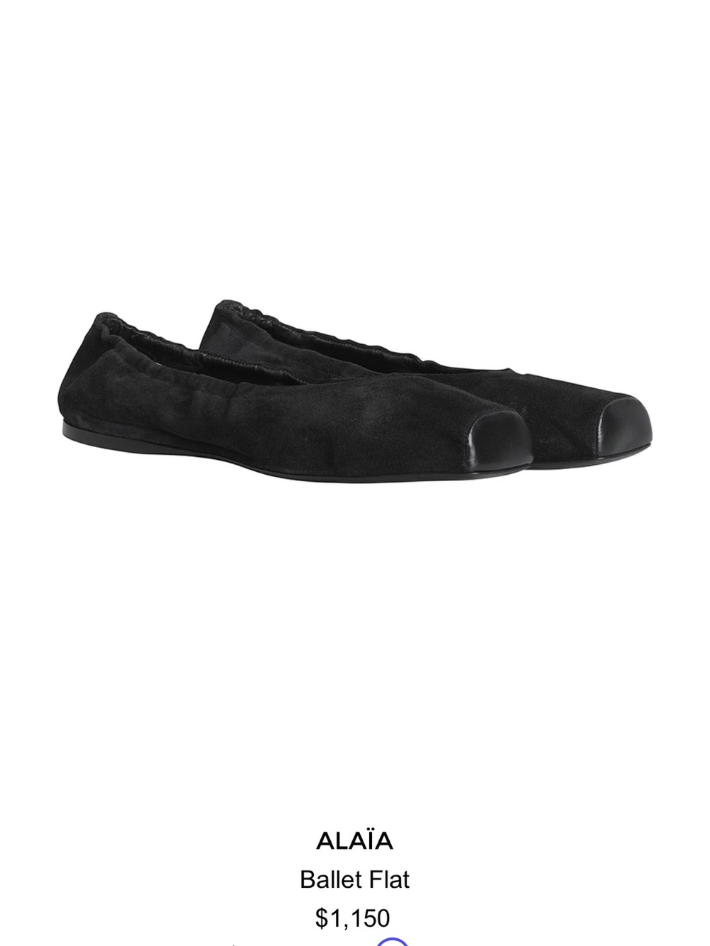 Alaia square toe suede ballet flats NWT